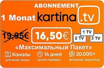 KARTINA TV �ber 150 russische Sender in Full HD, HD und SD